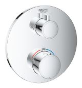 Внешняя часть термостата для душа GROHE Grohtherm на 2 потребителя, круглая, хром (24076000)