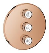Внешняя часть переключателя потоков GROHE Grohtherm SmartControl на 3 потребителя, теплый закат глянец (29122DA0)