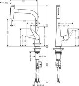 Смеситель для кухонной мойки hansgrohe Talis Select M51 220, с вытяжным душем 2jet 72824000, хром