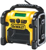 Аккумуляторный радиоприемник DEWALT DCR020, 12/18 В, с возможностью работы от сети, 10 Вт, без АКБ и ЗУ (DCR020-QW)