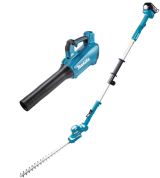 Аккумуляторный набор садовой техники Makita, 18 В: кусторез-высоторез DUN461W + воздуходувка DUB184, с АКБ 3 Ач и ЗУ
