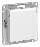 Розетка с заземлением со шторками с крышкой 16А Systeme Electric (Schneider Electric) Atlas Design, лотос ATN001346