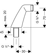 Комплект для монтажа смесителя на борт ванны hansgrohe 14920000, хром