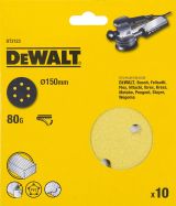 Шлифкруги DEWALT DT3123, 150 мм, 6 отверстий, 80G, 10 шт.