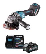 Набор: аккумуляторная угловая шлифмашина Makita GA023GZ, 125 мм, 8500 об/мин + аккумулятор с зарядным устройством Makita (XGT, 1x4.0Ач, DC40RA) 191J67-0