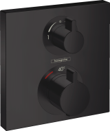 Внешняя часть термостата для душа hansgrohe Ecostat Square скрытого монтажа на 2 потребителя 15714670, матовый черный
