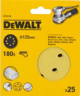 Шлифовальные круги DEWALT DT3116, 125 мм, 8 отверстий, 180G, 25 шт.