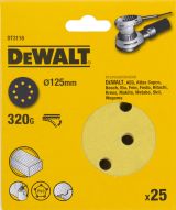 Шлифовальные круги DEWALT DT3118, 125 мм, 8 отверстий, 320G, 25 шт.