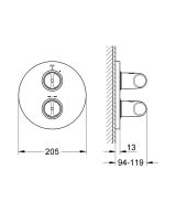 Внешняя часть термостата для душа GROHE Veris, хром (19369000)