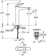 Смеситель для раковины GROHE Wave, хром (23585001)