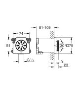 Боковой душ GROHE Rainshower Aqua, квадратный, 2 режима струи, темный графит глянцевый (26802A00)