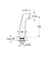 Крепеж для вертикального монтажа смесителей GROHE Europlus, высота 150 мм (12036000)