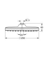 Верхний душ GROHE Tempesta Cube 250, 1 режим, хром (26681000)