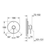 Внешняя часть смесителя для душа GROHE Atrio, хром (19463001)