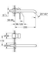 Внешняя часть смесителя для раковины GROHE Essence скрытого монтажа, на 2 отверстия, L-Size, хром (29193001)