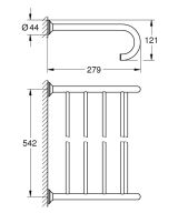 Полочка для полотенец GROHE Essentials Authentic, хром (40660001)
