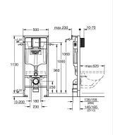 Система инсталляции для унитаза GROHE Rapid SL 3 в 1 с панелью смыва Skate Air, фантомный черный (1000044)