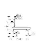 Излив для смесителя GROHE, хром (13450000)