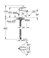 Смеситель для раковины GROHE BauEdge, S-size, хром (23329000)