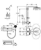 Душевая система GROHE Euphoria Purefoam 310 с термостатом для душа, хром (1058130000)