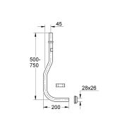 Сливная трубка для смывного устройства для унитаза GROHE, хром (37112000)