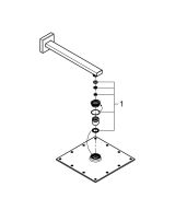 Верхний душ с душевым кронштейном 286 мм, 1 режим струи, GROHE Rainshower Allure 230, хром, (26054000)