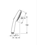Ручной душ GROHE Tempesta Cube 110, 7,4 л/мин, 2 режима, матовый черный (267462433)