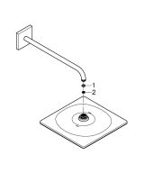 Верхний душ GROHE Rainshower Mono 310 Cube, 9,5 л/мин, 1 режим, 422 мм, хром (26564000)