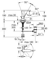 Смеситель для раковины GROHE Plus с донным клапаном, M-Size, суперсталь (23871DC3)