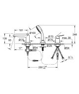 Смеситель для ванны GROHE BauEdge, хром (2511700A)
