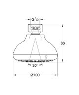 Верхний душ GROHE Tempesta 100, 9,5 л/мин, 4 режима, хром (27606001)