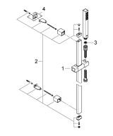 Душевой гарнитур GROHE SPA Euphoria Cube+ Stick, 1 режим струи, душевая штанга 600 мм, 9,5 л/мин, хром (27891000)