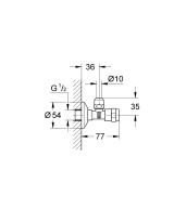 Угловой вентиль GROHE Egaplus 1/2"-3/8" для подключения смесителей, хром (41263000)