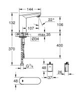 Смеситель для раковины GROHE Eurosmart Cosmopolitan E инфракрасный, хром (36330001)