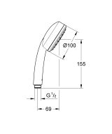 Ручной душ GROHE Tempesta Cosmopolitan 100, 1 режим, хром (26082002)