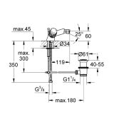 Смеситель для биде GROHE Supra с донным клапаном, хром (24474000)