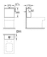 Смывной бачок для унитаза GROHE Cube Ceramic, наполнение сбоку, альпин-белый (39489000)