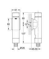 Смывное устройство под давлением для унитаза GROHE Rondo (37349000)