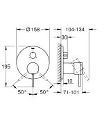 Внешняя часть смесителя для ванны GROHE Atrio на 3 потребителя, хром (24096003)
