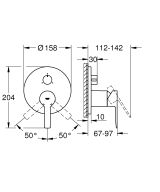Внешняя часть смесителя для ванны GROHE Lineare с переключателем на 3 положения, хром (24095001)