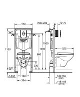 Система инсталляции GROHE Rapid SL 4 в 1 с подвесным унитазом и сиденьем (36502000)