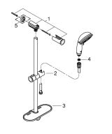 Душевой гарнитур GROHE Tempesta Rustic 100 с мыльницей, 4 режима струи, душевая штанга 600 мм, 9,5 л/мин, хром (27609001)