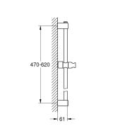 Душевой гарнитур GROHE Tempesta 110, 1 режим струи, душевая штанга 600 мм, 16.6 л/мин, хром (27853003)