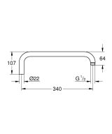 Душевой кронштейн GROHE Rainshower для душевой системы, хром (14014000)