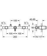 Встраиваемая часть двухвентильного смесителя для раковины GROHE на 3 отверстия (29025000)