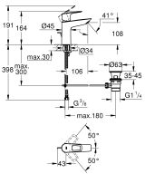 Смеситель для раковины GROHE BauLoop, M-size, хром (23762001)