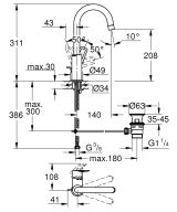 Смеситель для раковины GROHE BauLoop, L-size, хром (23763001)