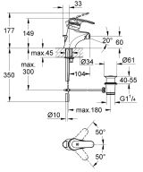 Смеситель для биде GROHE Eurosolid однорычажный, хром (33278000)
