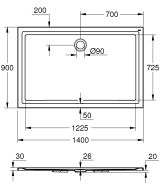 Душевой поддон GROHE 1400x900, универсальный, белый (39307000)