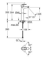 Смеситель для раковины GROHE BauLoop, XL-size, хром (23764001)